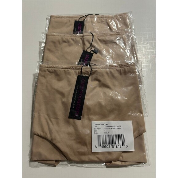 Lot of 3 Curvy Couture Women's Essential Boyshorts size L Bombshell Nude Color - Picture 1 of 5